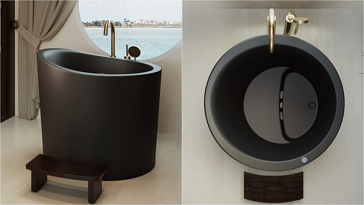 True Ofuro Mini Black Tranquility Heated Japanese Bathtub MyCollages 1